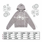 GRAY XOXO RAGLAN ZIP-UP HOODIE