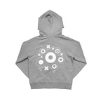 GRAY XOXO RAGLAN ZIP-UP HOODIE