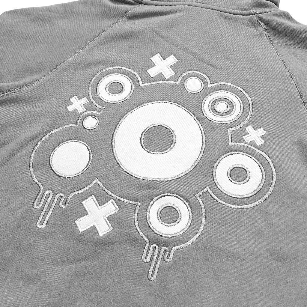 GRAY XOXO RAGLAN ZIP-UP HOODIE
