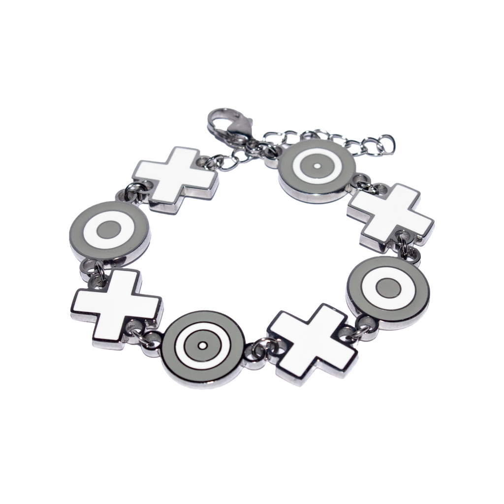 GRAY XOXO ENAMEL CHARM BRACELET