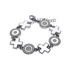 GRAY XOXO ENAMEL CHARM BRACELET