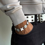 GRAY XOXO ENAMEL CHARM BRACELET